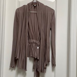 banana republic • tie back cardigan small taupe